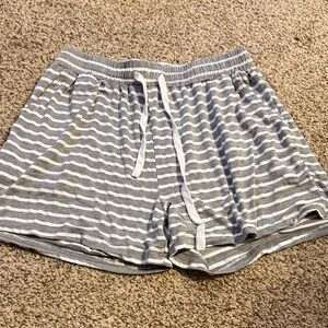 Striped Gray Women's Pajama Shorts